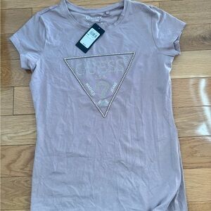 Guess Women's Soft Pink Logo Tee